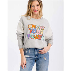 "Know Your Power" Graphic Pullover Sweater | Small